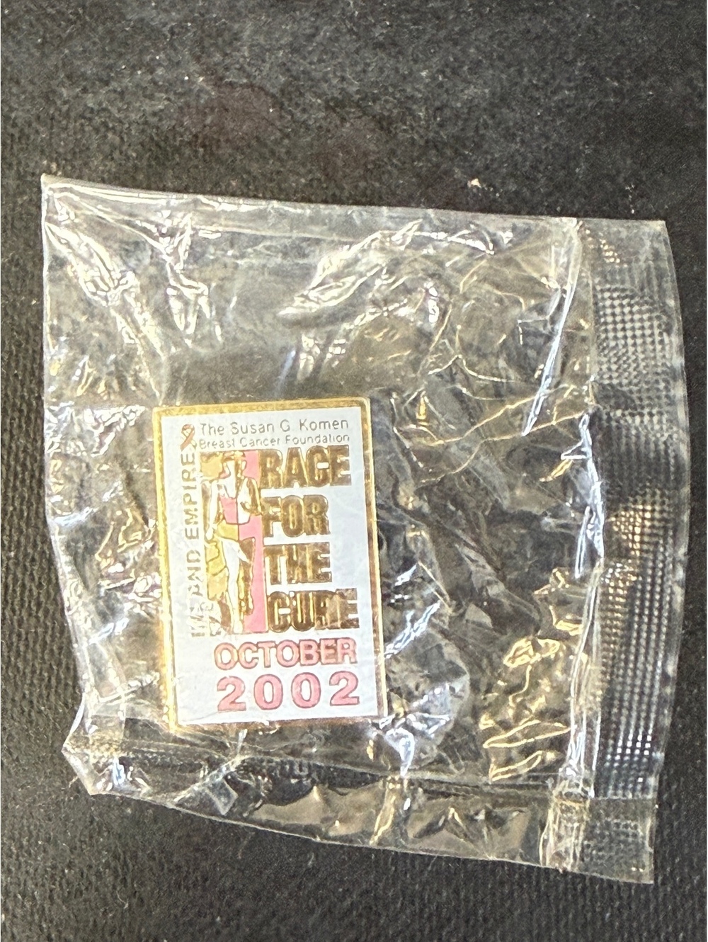 Susan G. Komen Breast Cancer Foundation Rage for the Cure Pin October 2002